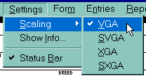 Scaling menu